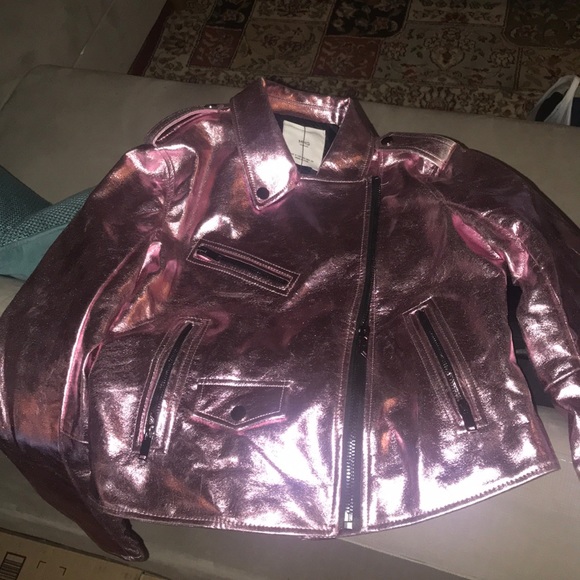 Metallic Pink Moto Jacket - Picture 4 of 7